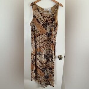 VTG Kathie Lee Collection Tan and Brown Maxi Dress